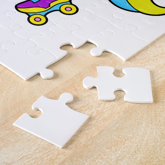 Unicorn bei Inline-Skaten mit Roller-Skaten Puzzle (Seite)