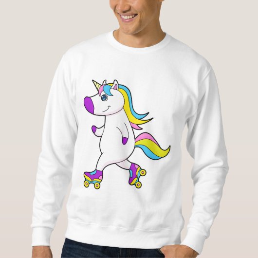 Unicorn bei Inline-Skaten mit Roller-Skaten Sweatshirt (Vorderseite)