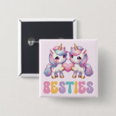 Unicorn Besties Beste Freunde für immer Button (Vorne & Hinten)