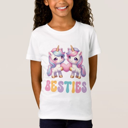 Unicorn Besties Beste Freunde für immer T-Shirt (Vorderseite)