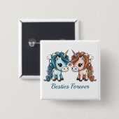 Unicorn Besties Forever Button (Vorne & Hinten)