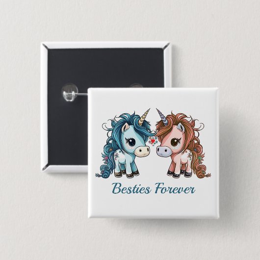 Unicorn Besties Forever Button (Vorne & Hinten)