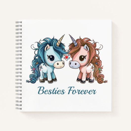 Unicorn Besties Forever Notizblock (Vorderseite)
