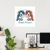 Unicorn Besties Forever Poster (Heimbüro)