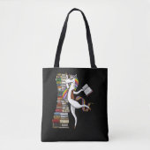 Unicorn-Bibliothekar-magischer Buch-LeseNerd Tasche (Vorderseite)
