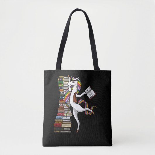 Unicorn-Bibliothekar-magischer Buch-LeseNerd Tasche (Vorderseite)