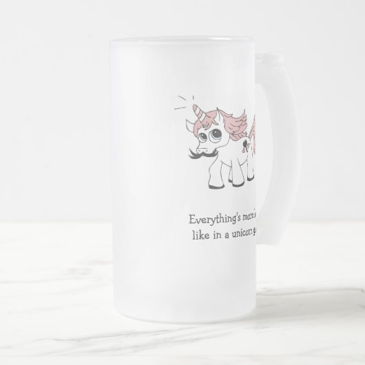 Unicorn-Bier-Tasse Mattglas Bierglas (VorderseiteRechts)