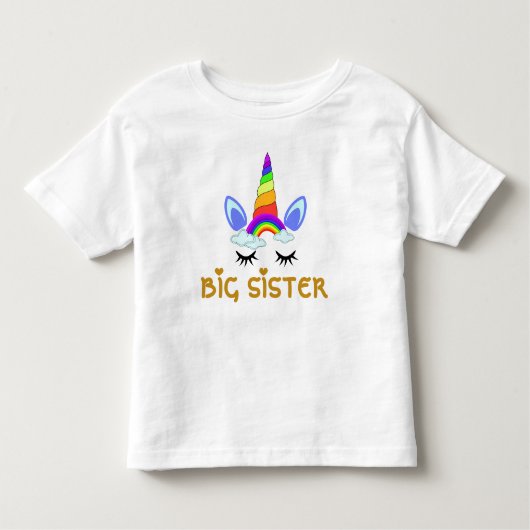 Unicorn Big Sister/ Kleine Schwester Baby Kleinkind T-shirt (Vorderseite)