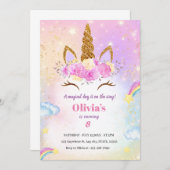 UNICORN BIRTHDAD-EINLADUNG EINLADUNG (Vorne/Hinten)