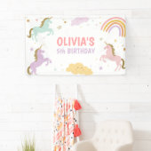 Unicorn Birthday Backdrop Banner Regenbogen Magisc (Insitu)