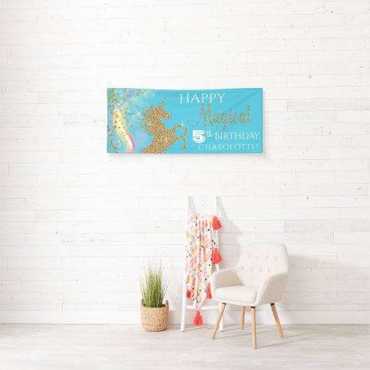 Unicorn Birthday Banner (Insitu)