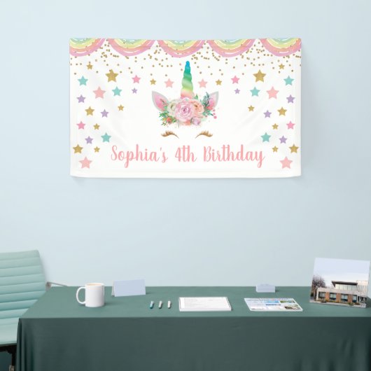 Unicorn Birthday Banner Personalized name (Messeveranstaltung)