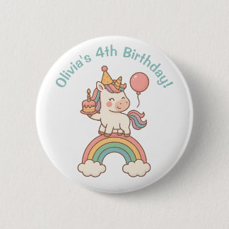 Unicorn Birthday Button