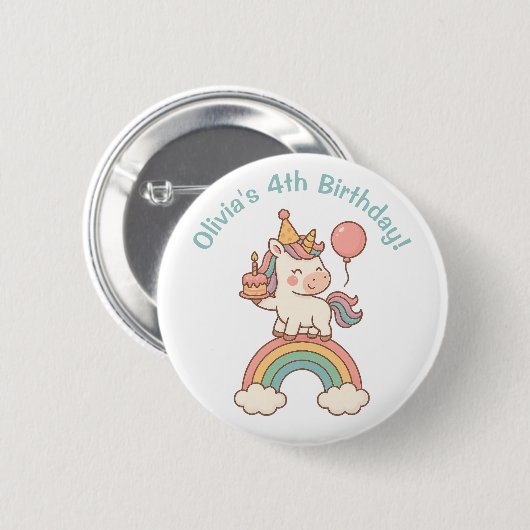 Unicorn Birthday Button (Vorne & Hinten)