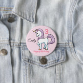 UNICORN Birthday Button Personalize Girls Name Age (Beispiel)