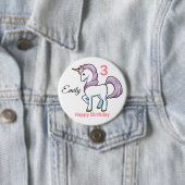 UNICORN Birthday Button Personalize Name Age (Beispiel)