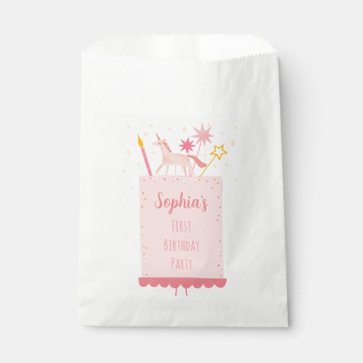 Unicorn Birthday Cake Geschenktütchen (Vorderseite)