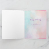 Unicorn Birthday Cake Gold Horn Karte (Innenseite)