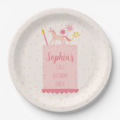 Unicorn Birthday Cake Pappteller (Vorderseite)