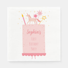 Unicorn Birthday Cake Serviette
