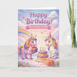Unicorn Birthday Card for Girls Karte