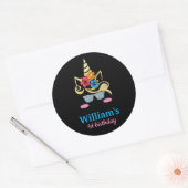 Unicorn Birthday Classic Round Sticker (Umschlag)