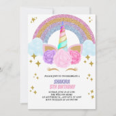 Unicorn Birthday Einladung (Vorderseite)
