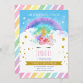 Unicorn Birthday Einladung (Vorne/Hinten)