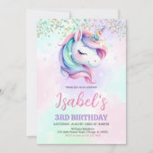 Unicorn Birthday Einladung (Vorderseite)
