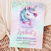Unicorn Birthday Einladung