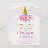 Unicorn Birthday Einladung Rainbow Party Einladung (Vorne/Hinten)