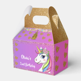 Unicorn Birthday Favor Box | Benutzerdefinierte Pa Geschenkschachtel