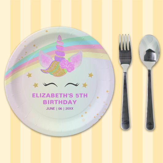 Unicorn Birthday for Baby Girl Pappteller