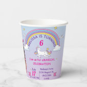 Unicorn Birthday Girl Cup - Custom 8oz Party Cup Pappbecher (Rückseite)