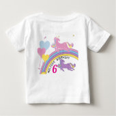 Unicorn Birthday Girl Custom Kleinkind T - Shirt (Rückseite)