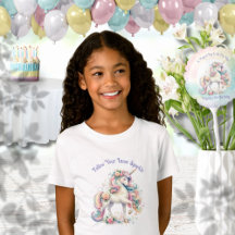 Unicorn Birthday Girl Magical Rainbow Pastel