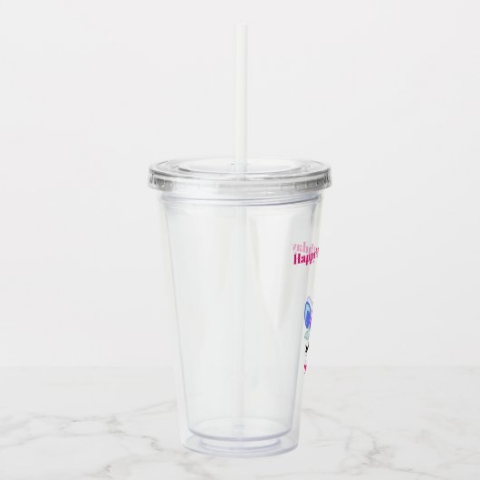 Unicorn Birthday Girl Niedlich Rainbow Add Name Ag Acryltrinkbecher (Rechts)