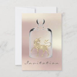 Unicorn Birthday Girls Night Out Party Rose Gold Einladung