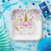 UNICORN BIRTHDAY GOLD PINK LILA PAPPTELLER (Party)