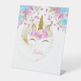 UNICORN BIRTHDAY GOLD PINK LILA SOCKELSCHILD