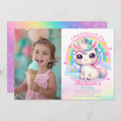 Unicorn Birthday Invitation Einladung (Vorne/Hinten)