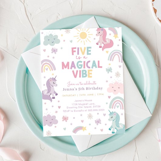 Unicorn Birthday Invitation Einladung