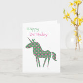 Unicorn Birthday Karte (Gelbe Blume)