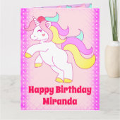 Unicorn Birthday Karte (Vorderseite)