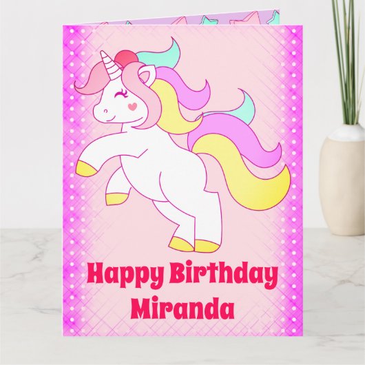 Unicorn Birthday Karte (Vorderseite)