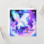 Unicorn Birthday Karte (Vorderseite/Rückseite Beispiel)