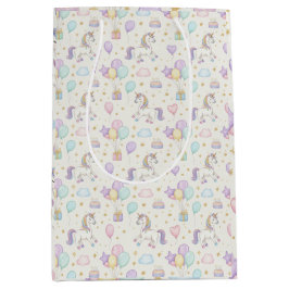 Unicorn Birthday Magic – Pastel Balloons & Cakes  Mittlere Geschenktüte