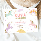 Unicorn Birthday Magical Rainbow Unicorn Party Einladung
