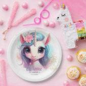 Unicorn Birthday Magical Unicorn Party Pappteller (Party)