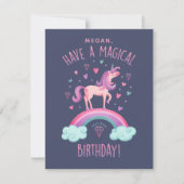 Unicorn Birthday Mitteilungskarte (Vorderseite)